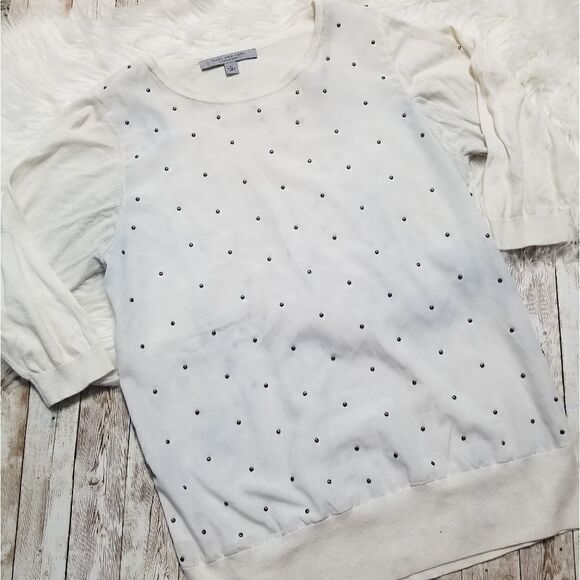 Andrew marc studded white blouse - Picture 1 of 5